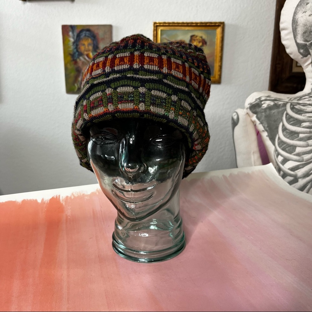 Missoni Knit Ribbed Vintage Beanie Hat
